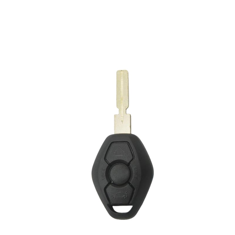 BMW Coque Clé 3 Boutons - Boîtier Remplacement Noir avec Gravure