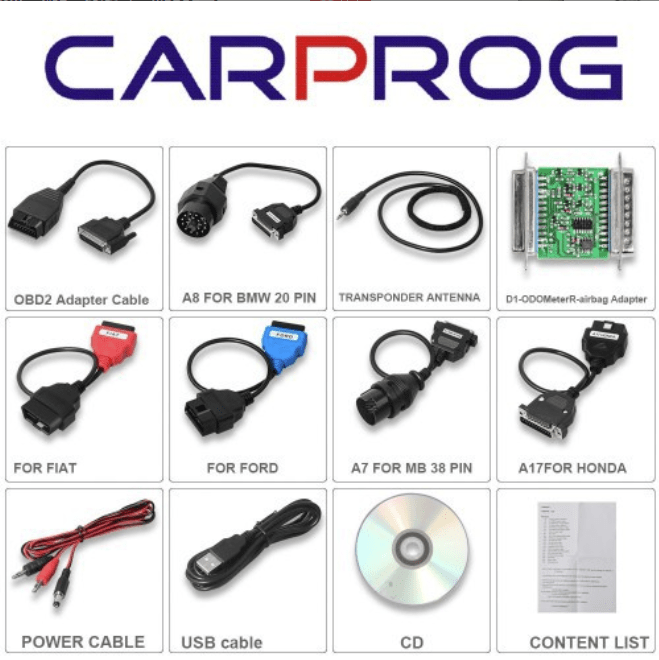 Carprog V13.77 version en ligne avec 21 adaptateurs, contient beaucoup plus d’autorisations que les autres CARPROG – Image 2