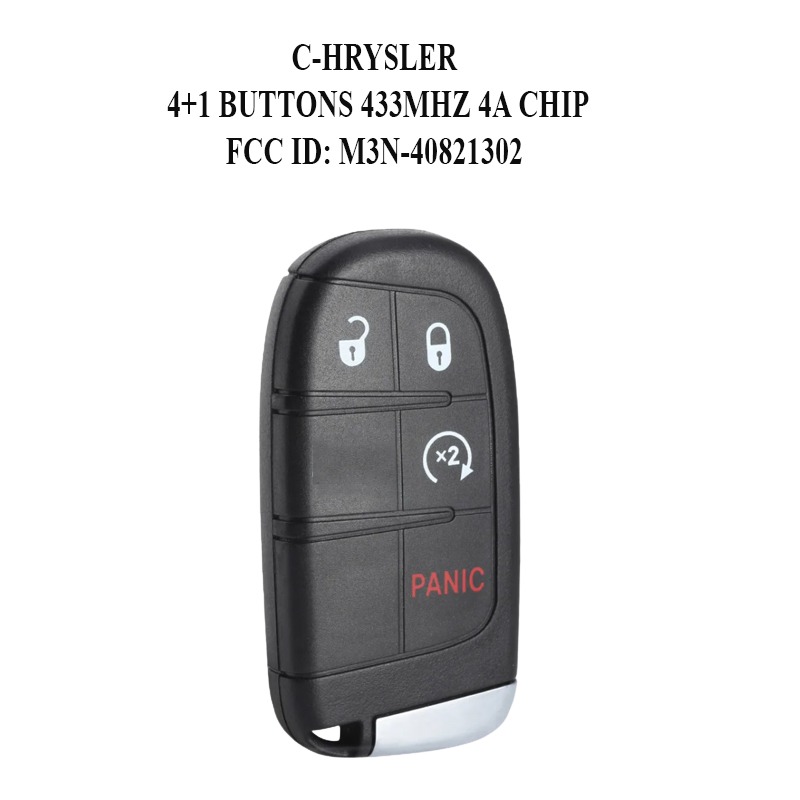 Télécommande à 3 boutons + 1 boutons , 433 Mhz , Transpondeur PCF7953 / ID46 , Pour C-HRYSLER – Image 2