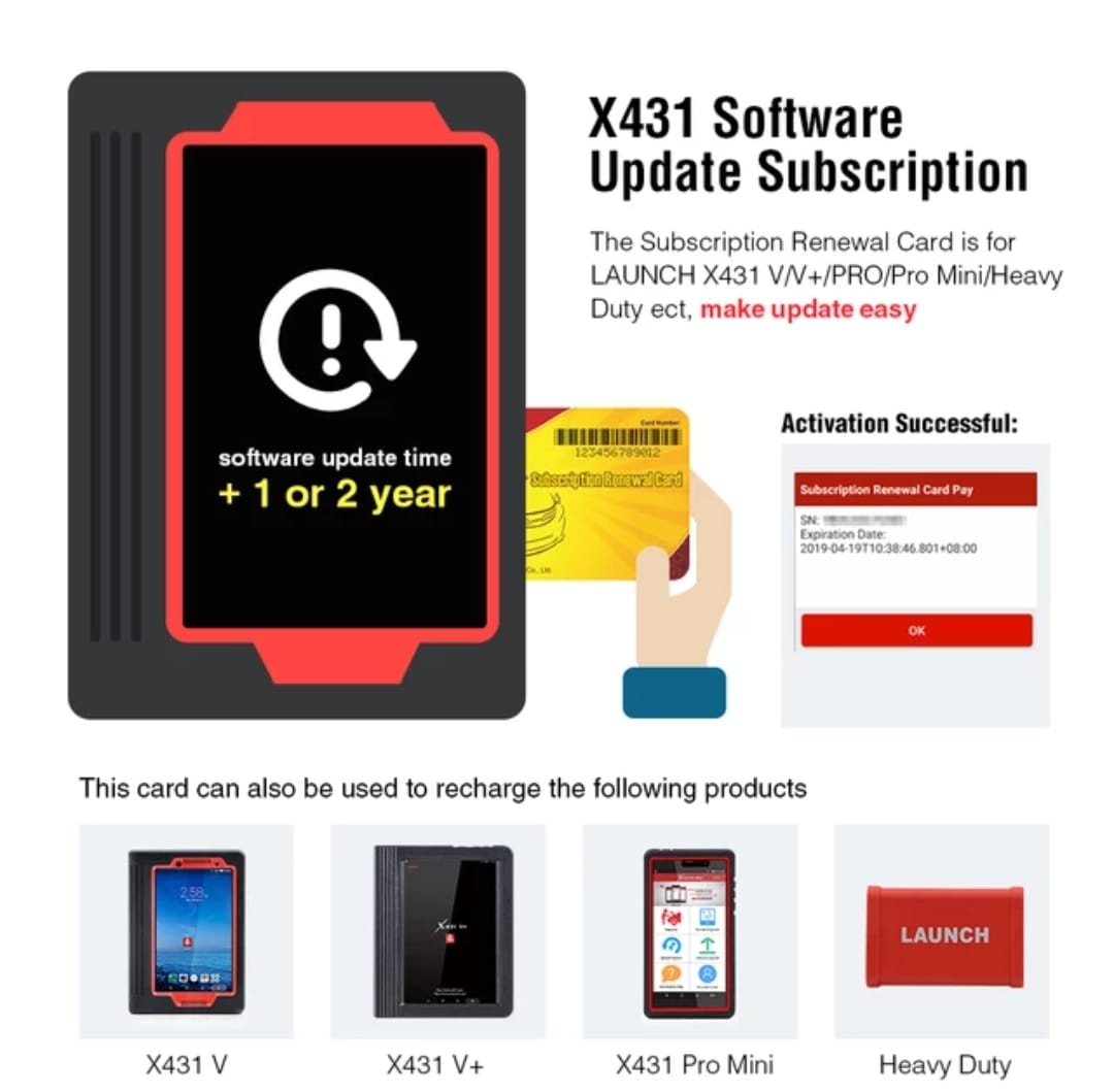 LAUNCH 1 AN DE MISE À JOUR POUR X431  IVV/X431 V/V +/PRO MINI – Image 2
