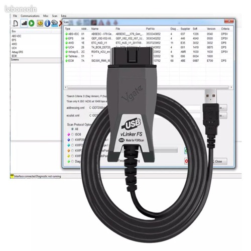 Valise Diagnostique Automobile pour Renault et Dacia – RenoLink – VLinker USB OBD2 version 2.12 avec licence officielle – Image 3
